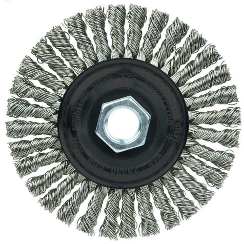 ‎Vortec Pro 4″ Knot Wire Wheel, Stringer Bead Twist, .020″ Stainless Steel Wire, 5/8″-11 UNC Nut - Exact Tooling