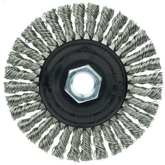 ‎Vortec Pro 4″ Knot Wire Wheel, Stringer Bead Twist, .020″ Stainless Steel Wire, 5/8″-11 UNC Nut - Exact Tooling