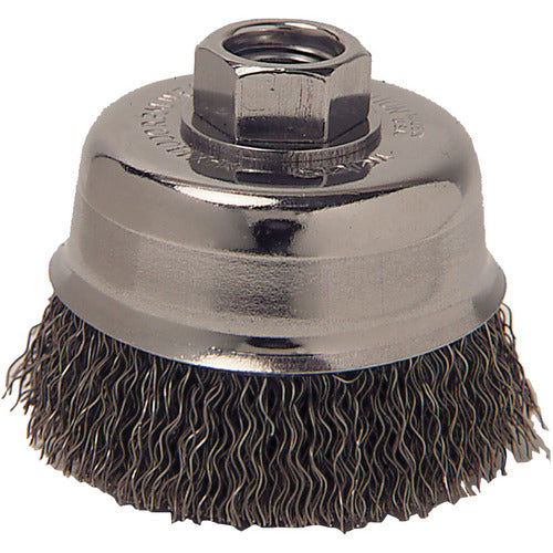 Vortec Pro 3″ Crimped Wire Cup Brush, .014″ Steel Fill, 5/8″-11 UNC Nut - Exact Tooling