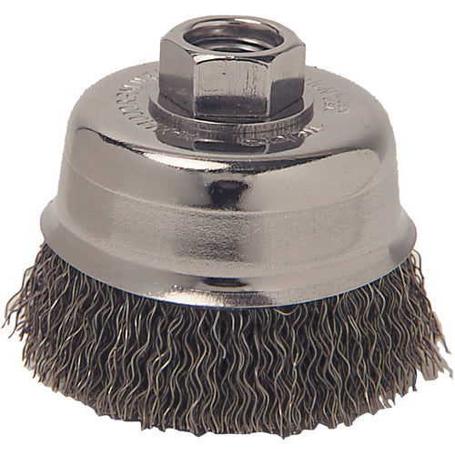 Vortec Pro 3″ Crimped Wire Cup Brush, .014″ Steel Fill, 1/2″-13 Arbor Hole - Exact Tooling