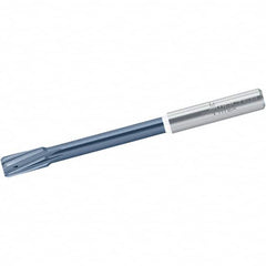 Walter-Titex - 9.5mm Solid Carbide 6 Flute Chucking Reamer - Spiral Flute, 10mm Straight Shank, 20mm Flute Length, 120mm OAL - Exact Tooling
