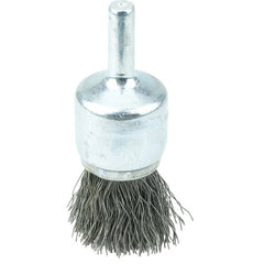 Vortec Pro 3/4″ Crimped Wire End Brush, .0104″ Steel Fill, 1/4″ Stem - Exact Tooling