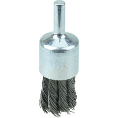 Vortec Pro 3/4″ Knot Wire End Brush, .020″ Steel Fill, 1/4″ Stem - Exact Tooling