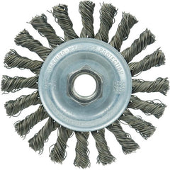 Vortec Pro 4″ Knot Wire Wheel, Cable Twist, X-Coarse Wire, M10x1.50 Nut, Steel Wire - Exact Tooling