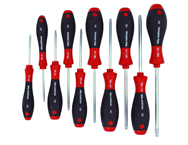 10 Piece - T7s; T8s; T9s; T10s; T20s; T25s; T27s; T30s; T40s Security - Torx SoftFinish® Cushion Grip Screwdriver Set - Exact Tooling