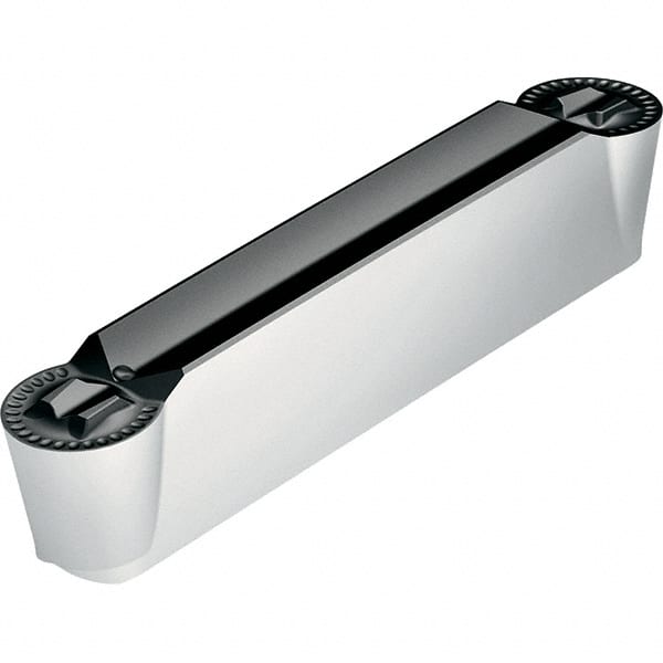 Walter - 8GX30 RD4 Grade WKP23S, 8mm Cutting Width Carbide Grooving Insert - 4.5mm Max Depth of Cut, Neutral, 4mm Corner Radius, Al2O3/TiN Finish - Exact Tooling
