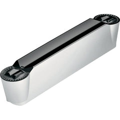 Walter - 8GX30 RD4 Grade WKP23S, 8mm Cutting Width Carbide Grooving Insert - 4.5mm Max Depth of Cut, Neutral, 4mm Corner Radius, Al2O3/TiN Finish - Exact Tooling
