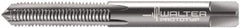 Walter-Prototyp - M8x1.25 Metric 6H 3 Flute Bright Finish Solid Carbide Straight Flute Machine Tap - Modified Bottoming, Right Hand Thread, 90mm OAL, 25mm Thread Length, Oversize - Exact Tooling