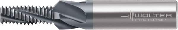 Walter-Prototyp - M5x0.80, 0.1614" Cutting Diam, 3 Flute, Solid Carbide Helical Flute Thread Mill - Internal Thread, 10.4mm LOC, 57mm OAL, 6mm Shank Diam - Exact Tooling