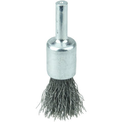Vortec Pro 1/2″ Crimped Wire End Brush, .0104″ Steel Fill, 1/4″ Stem - Exact Tooling