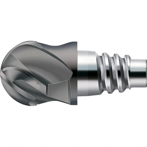 Walter-Prototyp - AH8E Carbide Ball Nose Milling Tip Insert - TiAlN Finish, 4 Flutes, 19.05mm Cutting Diam, 10.49mm Depth of Cut, 21.31mm Extension, 3/8" Cnr Rad - Exact Tooling