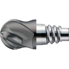 Walter-Prototyp - AH8E Carbide Ball Nose Milling Tip Insert - TiAlN Finish, 4 Flutes, 19.05mm Cutting Diam, 10.49mm Depth of Cut, 21.31mm Extension, 3/8" Cnr Rad - Exact Tooling