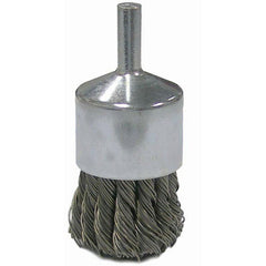 Vortec Pro 1″ Knot Wire End Brush, .014″ Steel Fill, 1/4″ Stem - Exact Tooling