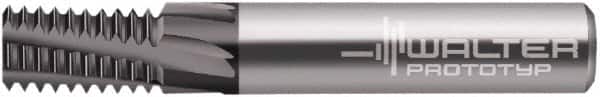 Walter-Prototyp - 0.4724" Cutting Diam, 5 Flute, Solid Carbide Helical Flute Thread Mill - Internal Thread, 26mm LOC, 83mm OAL, 12mm Shank Diam - Exact Tooling