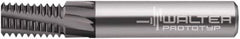 Walter-Prototyp - M8x1.25, 0.2362" Cutting Diam, 5 Flute, Solid Carbide Helical Flute Thread Mill - Internal Thread, 12.5mm LOC, 57mm OAL, 6mm Shank Diam - Exact Tooling