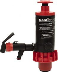 GoatThroat Pumps - 3/8" Outlet, 4 GPM, Polypropylene Hand Operated Transfer Pump - 56" OAL, For up to 55 Gal Drums, For Lightweight Oils & Petroleum Fluids with Flash Point Above 100°F (e.g., Diesel Fuel & Kerosene) - Exact Tooling