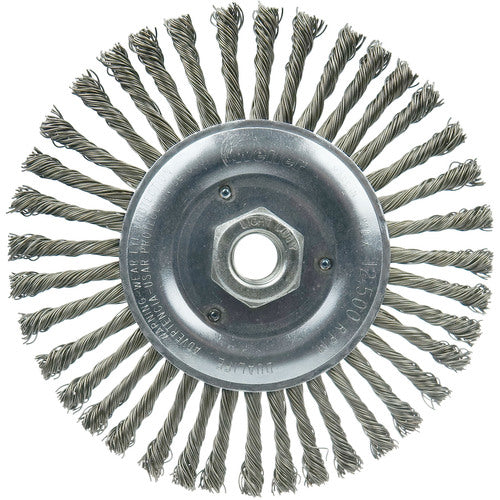 Vortec Pro 6″ Knot Wire Wheel, Stringer Bead Twist, .020″ Steel Fill, 5/8″-11 UNC Nut (Light Duty) - Exact Tooling