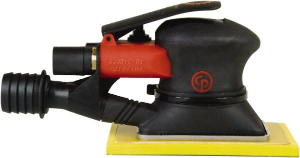 Chicago Pneumatic - 10,000 OPM, 9 CFM Air Consumption, 90 psi Air Pressure, Jitter Bug Air Orbital Sander - Rectangular Pad, 1/4" Inlet - Exact Tooling