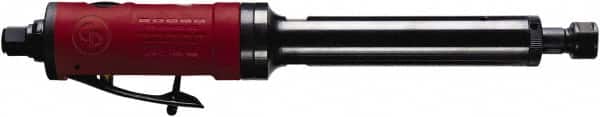 Chicago Pneumatic - 1/4" Collet, Straight Handle, Straight Air Die Grinder - 22,000 RPM, Rear Exhaust, 25 CFM, 0.47 hp, 90 psi, 1/4" Inlet - Exact Tooling