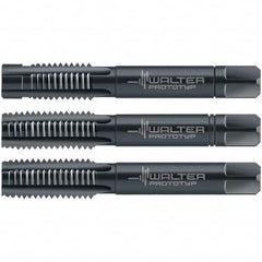 Walter-Prototyp - M4x0.70 Metric, 3 Flute, Modified Bottoming & Plug, Oxide Finish, Cobalt Tap Set - Right Hand Cut, 45mm OAL, 0.4331" Thread Length, 6HX Class of Fit, Series 30063 - Exact Tooling