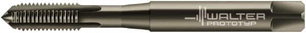 Walter-Prototyp - 1/4-28 UNC 2B 4 Flute Nitride/Oxide Finish Cobalt Straight Flute Machine Tap - Modified Bottoming, Right Hand Thread, 2-1/2" OAL, 16mm Thread Length, Oversize - Exact Tooling