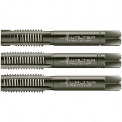 Walter-Prototyp - M5x0.80 Metric, 3 Flute, Modified Bottoming & Plug, Nitride/Oxide Finish, Cobalt Tap Set - Right Hand Cut, 50mm OAL, 0.5118" Thread Length, 6HX Class of Fit, Series 30016 - Exact Tooling