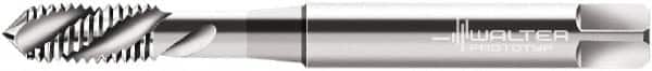 Walter-Prototyp - M3x0.50 Metric 3 Flute 6H Modified Bottoming Spiral Flute Tap - Cobalt, Bright Finish, 56mm OAL, Left Hand Flute, Left Hand Thread, Series P205198 - Exact Tooling