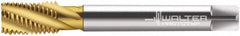 Walter-Prototyp - M14x1.50 Metric Fine 5 Flute 6HX Bottoming Spiral Flute Tap - Cobalt, TiN Finish, 100mm OAL, Right Hand Flute, Right Hand Thread, Series 2156315 - Exact Tooling