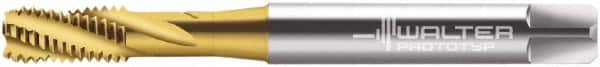 Walter-Prototyp - M8x1.25 Metric 5 Flute 6HX Bottoming Spiral Flute Tap - Cobalt, TiN Finish, 90mm OAL, Right Hand Flute, Right Hand Thread, Series 2051315 - Exact Tooling