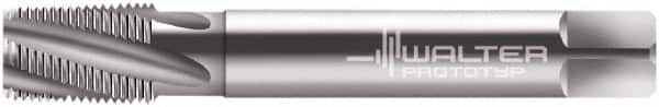 Walter-Prototyp - 1/8-27 NPT, 15° Helix, 4 Flutes, Modified Bottoming Chamfer, Bright Finish, Cobalt, Spiral Flute Pipe Tap - Right Hand Flute, 0.4331" Shank Diam, 0.5512" Thread Length, 0.3543" Square Size, Series 25467 - Exact Tooling