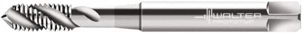 Walter-Prototyp - 1/4-20 BSW 3 Flute Modified Bottoming Spiral Flute Tap - Cobalt, Bright Finish, 80mm OAL, Right Hand Flute, Right Hand Thread, Series P28519 - Exact Tooling