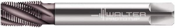 Walter-Prototyp - 1/2-14 NPT, 30° Helix, 5 Flutes, Modified Bottoming Chamfer, Hardlube Finish, Cobalt, Spiral Flute Pipe Tap - Right Hand Flute, 0.7087" Shank Diam, 1.0236" Thread Length, 0.5709" Square Size, Series 2556702 - Exact Tooling