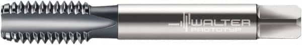 Walter-Prototyp - 9/16-18 UNC 2B 4 Flute TiCN Finish Cobalt Straight Flute Machine Tap - Modified Bottoming, Right Hand Thread, 3-19/32" OAL, 26.01mm Thread Length, Oversize - Exact Tooling