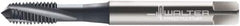 Walter-Prototyp - M5x0.80 Metric 3 Flute 6H Modified Bottoming Spiral Flute Tap - Cobalt, TiCN Finish, 70mm OAL, Right Hand Flute, Right Hand Thread, Series 2041006 - Exact Tooling