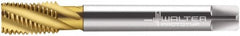 Walter-Prototyp - 1/2-14" BSPP, 6 Flutes, Bottoming Chamfer, TiN Coated, Cobalt British Standard Pipe Tap - 0.6299" Shank Diam, 0.4724" Square Size, Series 2456315 - Exact Tooling