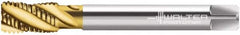 Walter-Prototyp - 3/8-19" BSPP, 4 Flutes, Modified Bottoming Chamfer, TiN Coated, Cobalt British Standard Pipe Tap - 0.4724" Shank Diam, 0.3543" Square Size, Series M2456305 - Exact Tooling