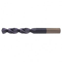 #10 RHS / RHC HSS-CO 8% (M42) 135 Degree Split Point Q-Cobalt Wide Land Parabolic Drill - TiAlN - Exact Tooling