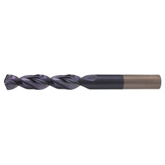 19/32 RHS / RHC HSS-CO 8% (M42) 135 Degree Split Point Q-Cobalt Wide Land Parabolic Drill - TiAlN - Exact Tooling