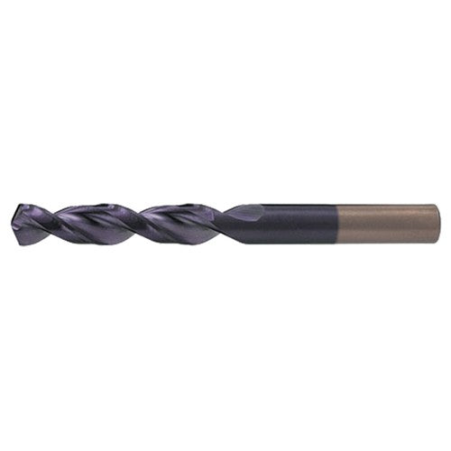 #12 RHS / RHC HSS-CO 8% (M42) 135 Degree Split Point Q-Cobalt Wide Land Parabolic Drill - TiAlN - Exact Tooling
