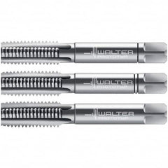 Walter-Prototyp - M5x0.80 Metric, 3 Flute, Modified Bottoming, Plug & Taper, Bright Finish, High Speed Steel Tap Set - Right Hand Cut, 50mm OAL, 0.5118" Thread Length, 6H Class of Fit, Series 30060 - Exact Tooling