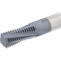 Iscar - ISO, 0.3937" Cutting Diam, 4 Flute, Solid Carbide Helical Flute Thread Mill - External Thread, 15.8mm LOC, 73mm OAL, 10mm Shank Diam - Exact Tooling