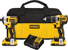 DeWALT - 20 Volt Cordless Tool Combination Kit - Includes Brushless Compact Drill/Driver & Impact Driver, Lithium-Ion Battery Included - Exact Tooling
