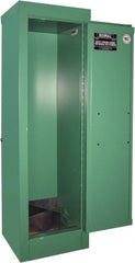 Securall Cabinets - 1 Door, Green Steel Standard Safety Cabinet for Flammable and Combustible Liquids - 44" High x 14" Wide x 13-5/8" Deep, Manual Closing Door, 3 Point Key Lock, D, E Cylinder Capacity - Exact Tooling