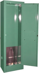 Securall Cabinets - 1 Door, Green Steel Standard Safety Cabinet for Flammable and Combustible Liquids - 44" High x 14" Wide x 9" Deep, Manual Closing Door, 3 Point Key Lock, D, E Cylinder Capacity - Exact Tooling
