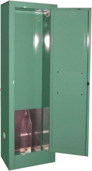 Securall Cabinets - 1 Door, Green Steel Standard Safety Cabinet for Flammable and Combustible Liquids - 44" High x 14" Wide x 9" Deep, Manual Closing Door, 3 Point Key Lock, D, E Cylinder Capacity - Exact Tooling