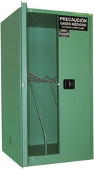 Securall Cabinets - 2 Door, Green Steel Standard Safety Cabinet for Flammable and Combustible Liquids - 65" High x 34" Wide x 34" Deep, Manual Closing Door, 3 Point Key Lock, H Cylinder Capacity - Exact Tooling