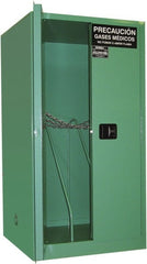 Securall Cabinets - 2 Door, Green Steel Standard Safety Cabinet for Flammable and Combustible Liquids - 65" High x 34" Wide x 34" Deep, Manual Closing Door, 3 Point Key Lock, H Cylinder Capacity - Exact Tooling