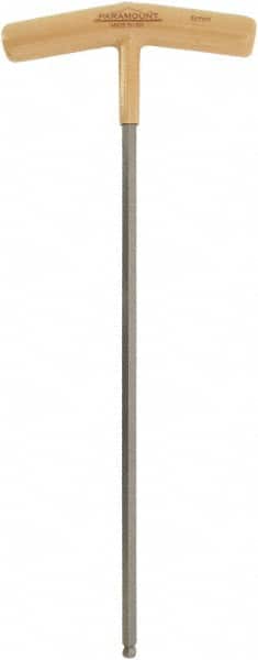 Paramount - 6mm Hex, T-Handle Cushion Grip, Ball End Hex Key - 10-1/2" OAL, Protanium High Torque Steel, Metric System of Measurement - Exact Tooling