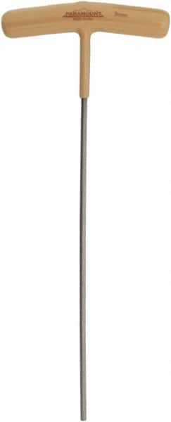 Paramount - 3mm Hex, T-Handle Cushion Grip, Hex Key - 7-45/64" OAL, Protanium High Torque Steel, Metric System of Measurement - Exact Tooling