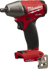 Milwaukee Tool - 1/2" Drive 18 Volt Pistol Grip Cordless Impact Wrench & Ratchet - 2,500 RPM, 0 to 3,200 BPM, 220 Ft/Lb Torque, Lithium-Ion Batteries Not Included - Exact Tooling